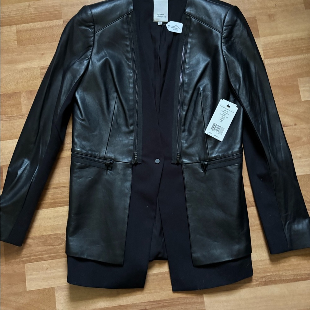 NWT Robert Rodriguez Black Leather Women's Jacket